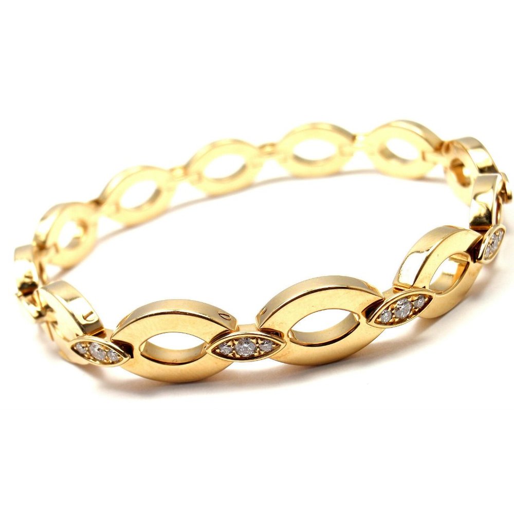 Rare! Authentic Cartier 18K Yellow Gold Diamond Diadea Link Bracelet